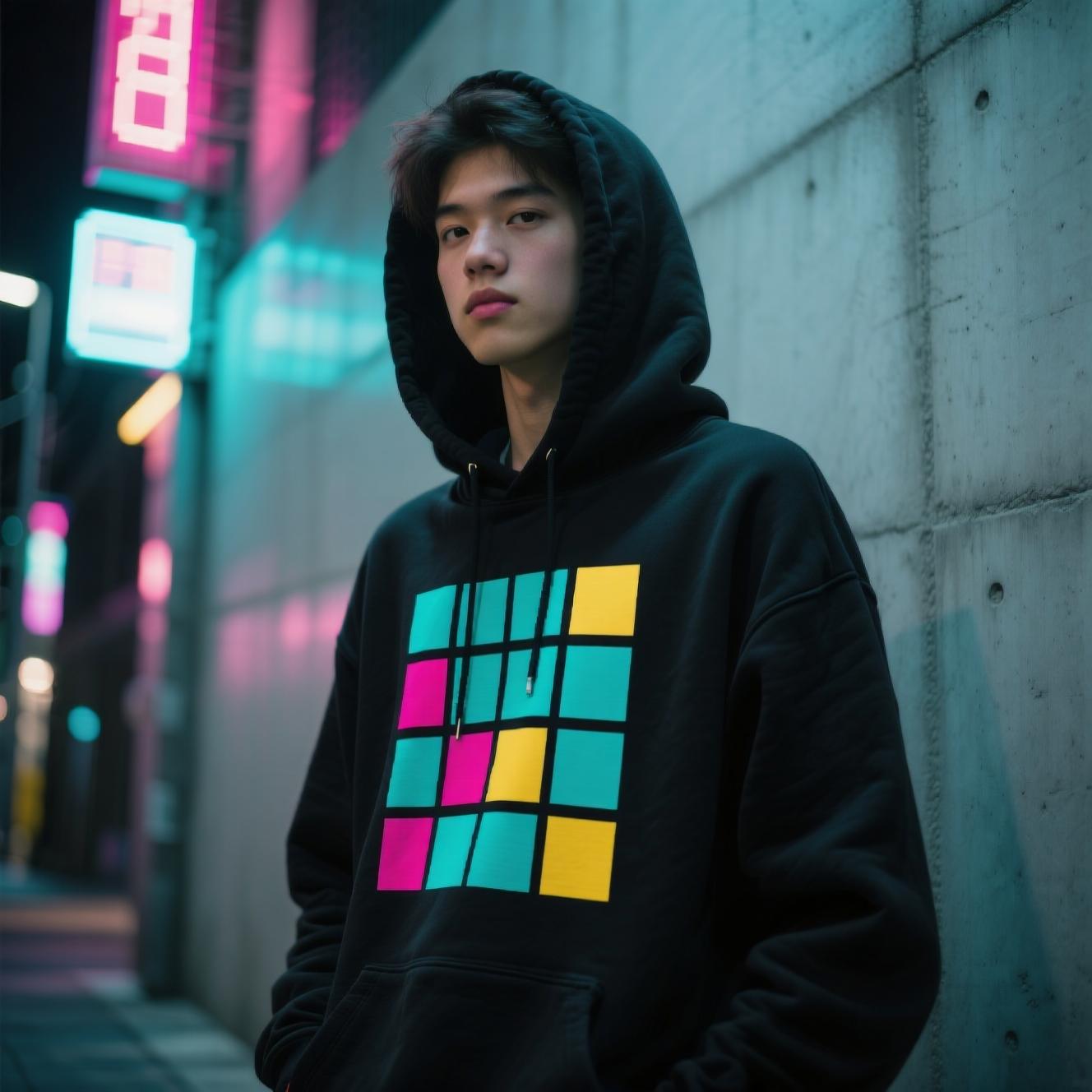 Retro Pixel Grid hoodie